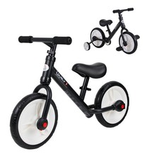HOMCOM Kids Balance Training Bike Toy w/ Stabilizers For Child 2-5 Years Black