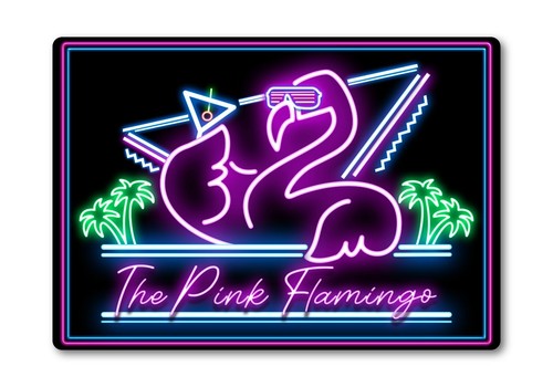Pink flamingo bar - pink, metal