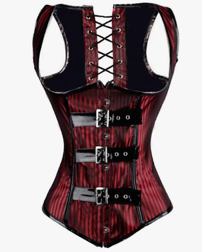 Women black red boned lace - red,