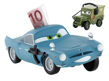DISNEY CARS 2 - FINN McMISSILE - MONEY BANK 24cm & WD SARGE - by BULLYLAND - NEW