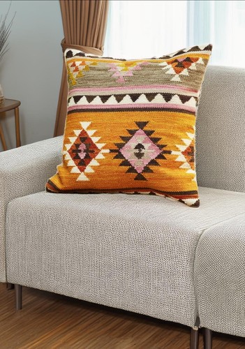 Orange kilim cushion cover - cover, 60