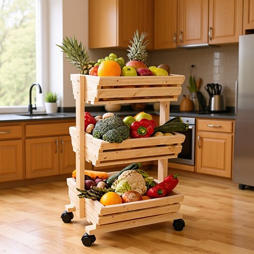 Tier wooden fruit vegetable - wooden,