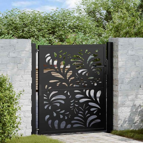Garden gate black steel - garden,