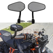 Handle Bar End Mirrors Motorcycle Rear View Wing Mirror For 250 390 690 Black