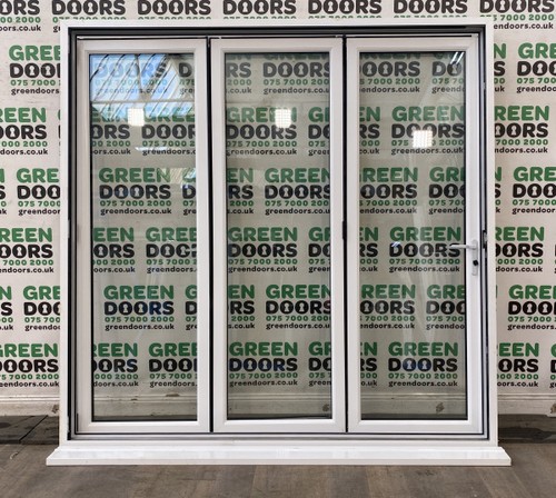 White upvc bifolding door - bifolding,