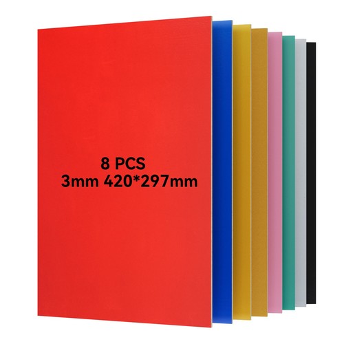 8pc colored plywood sheets - a3,