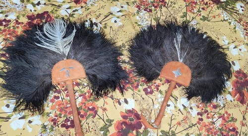 Vintageostrich feather fan - vintage(2)ostrich,