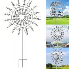 Magical Metal Windmill Wind Spinners Sculpture Catcher Outdoor Garden Steady