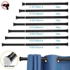 Telescopic Net Voile Tension Curtain Rail Pole Rod Rods Spring Loaded Extendable
