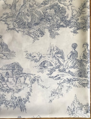 Cabbages roses country toile - &,