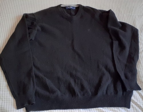 Men black 100 wool jumper - men's,