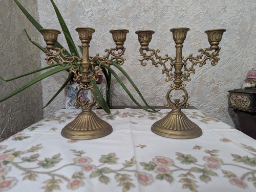 Vintage french ornate - vintage, brass
