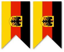 2 X GERMAN ENSIGN - FLAG SELF ADHESIVE STICKERS CAR VAN TRUCK LORRY 