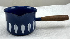 Vintage Cathrineholm Norway Blue Lotus Enamelware Butter Warmer Saucepan MCM