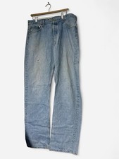 Levis 501 Denim Jeans 90’s Mens 36x34 (Fits 34x33) Grunge Stained Thrashed USA