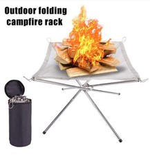 Portable Fire Pit for Camping Outdoor Folding Firepit Fireplace W/ Carrying Bag