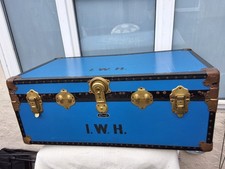 LARGE VINTAGE MOSSMAN STEAMER TRUNK CHEST STORAGE