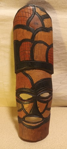 Small wood mask hand carved - small,