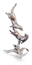 Otter Pair Bronze Miniature (Butler and Peach) Centrepiece