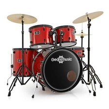 BDK-1plus Full Size Starter Drum Kit by Gear4music Red