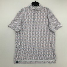 Turtleson Polo Shirt Mens Medium M White Allover Popsicles Golf Short Sleeve Men
