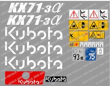 KUBOTA KX71-3 MINI DIGGER COMPLETE DECAL SET WITH SAFETY WARNING SIGNS