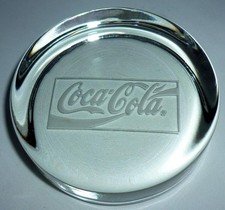 LOVELY BRANDED ADVERTISING CLEAR GLASS COCA COLA PAPERWEIGHT