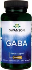 Gamma Aminobutyric Acid GABA 500mg 100 Capsules SWANSON