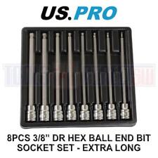 US PRO 8pc 3/8"  Long Ball End Hex Allen Bit Key Sockets 3mm - 10mm 1495
