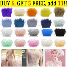 Quality Ostrich Feather Fringe Trim 1M For Millinery Hat Craft Dress 35Colours #