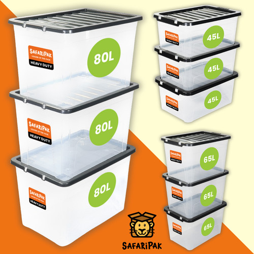 Pack clear plastic - clear, 45l