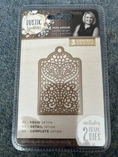 CRAFTERS COMPANION RUSTIC WEDDING MON AMOUR 2 DIES 3 CONCEPT DESIGN LABEL TAG