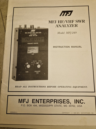 Mfj vhf analyser - ,, 249