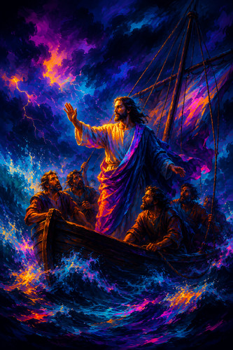 Jesus calming the storm - calming,