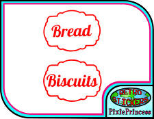 Bread & Biscuits A Kitchen Jar Tub Label Vinyl Sticker Decal Cooking Baking