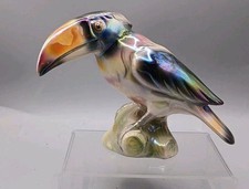 Rare Jema Holland Pottery Mid Century Lustre Ware Toucan Bird Figurine  