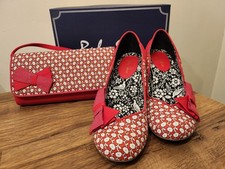 Ladies Ruby Shoo Millie Red Bow Heels /Shoes Size 6 And Matching Bag - Excellent