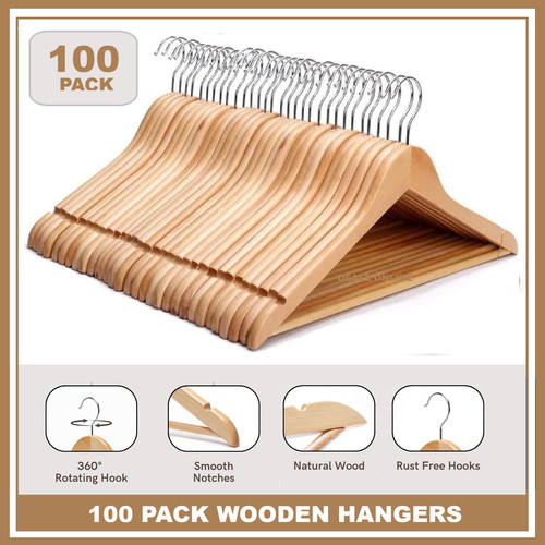 100 wooden coat hangers suit - 100,