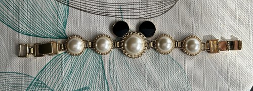 Gold plated and - ivory, pearl