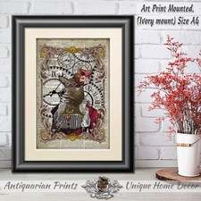 Stag Head Doe Print Vintage Dictionary Page Wall Art Picture Deer Hipster