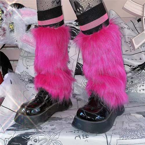 1pair fluffy leg warmers long - 1pair,