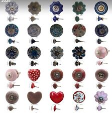 Ceramic Door Knobs Vintage Shabby Chic Handles Cupboard Drawer Pull Cabinets