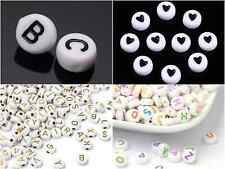 Alphabet Letter Beads  7mm Flat Round Single & Mixed Letters A - Z,Jewelry  Bead