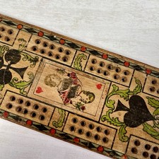 Antique Cribbage Board Wooden