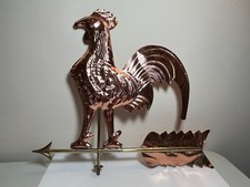 COPPER ROOSTER CHICKEN LARGE WEATHERVANE TOP TOPPER 23" COCKEREL FARM