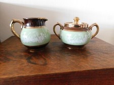 Vintage Sudlow's burslem lidded sugar bowl & cream jug