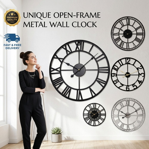 Large metal roman - metal, clock