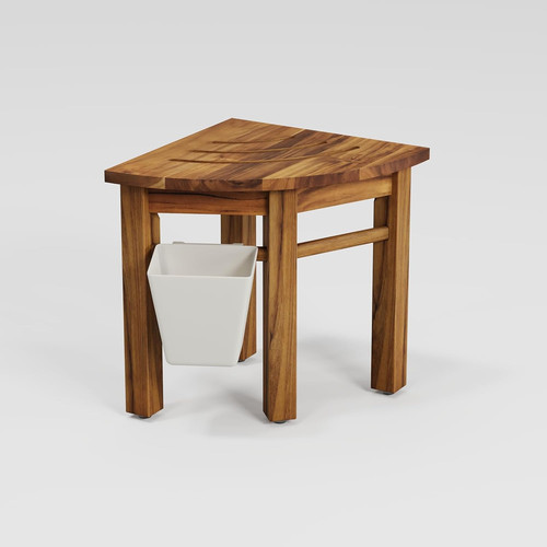 Waterproof teak corner shower - waterproof,