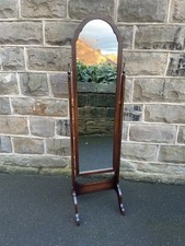 Antique Oak Cheval Dressing Mirror