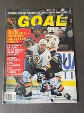 1990 NHL GOAL MAGAZINE RANDY BURRIDGE SIGNED ISSUE BRUINS AUTO